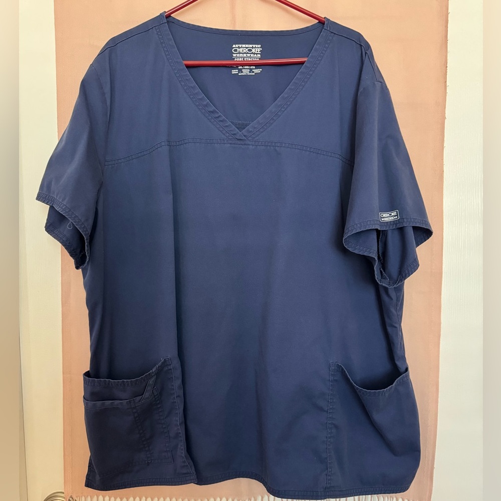 Cherokee Workwear Core Stretch Navy Blue Scrub Top